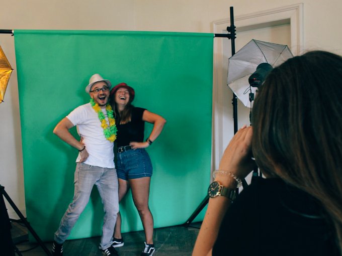 Gesundheitstag im Unternehmen: Greenscreen Fotosession