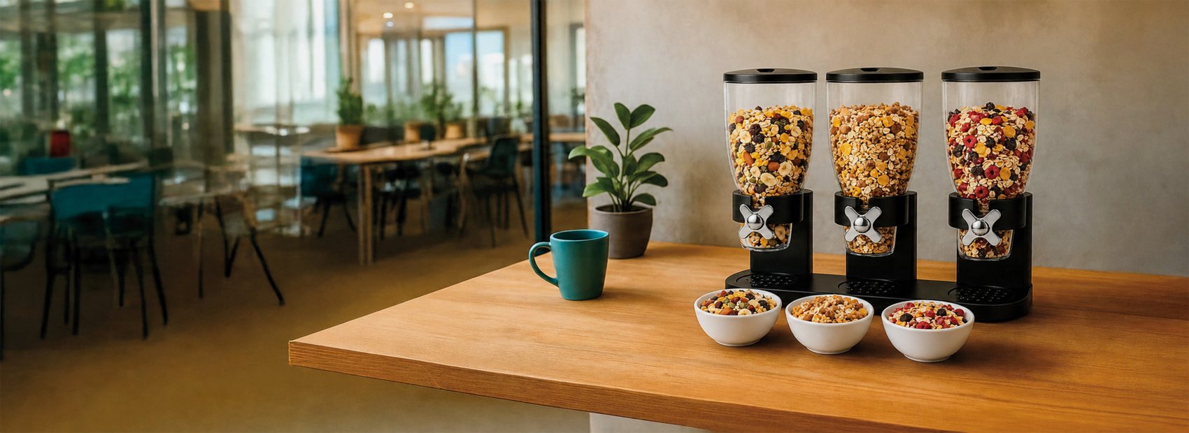 Müsli fürs Büro mit Gratis-Müsli-Spender von fruiton