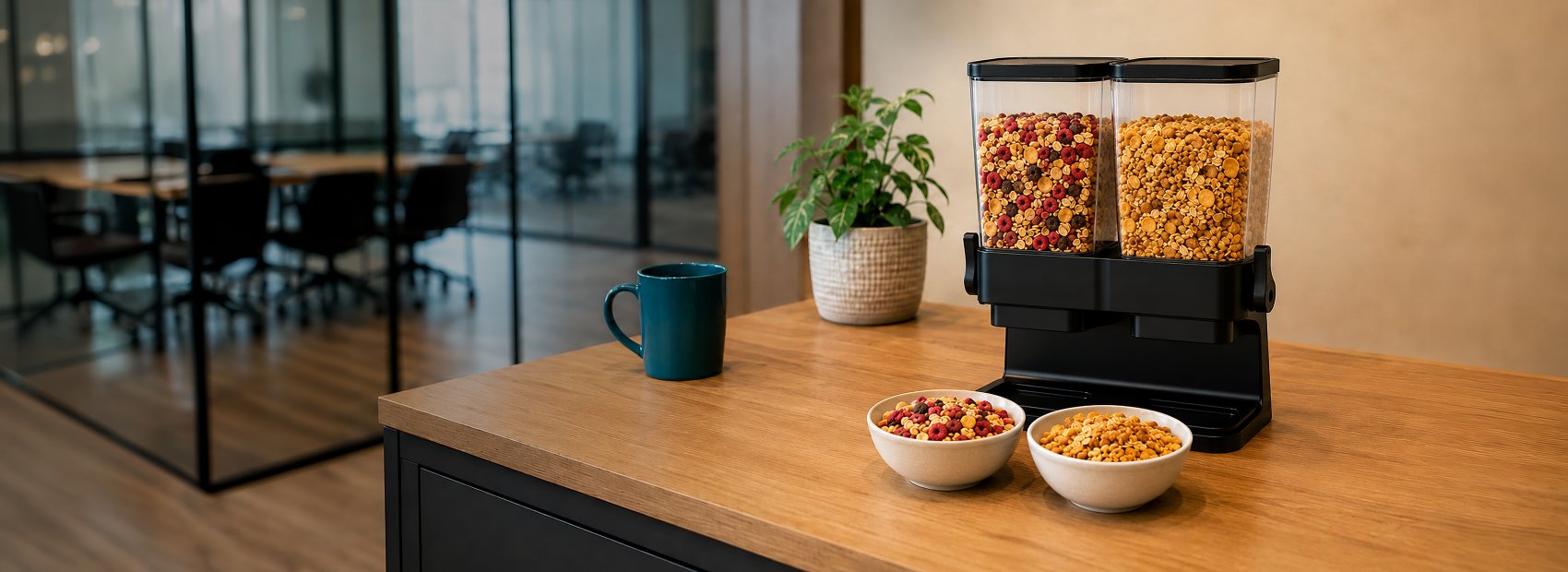 Müsli fürs Büro mit Gratis-Müsli-Spender von fruiton