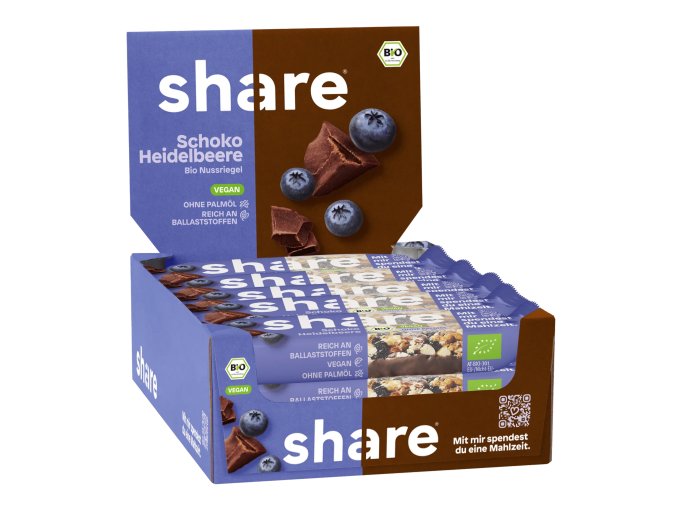 share - Bio Nussriegel Schoko & Heidelbeere
