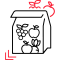 Icon einer Obsttüte, symbolisiert 100 % flexibel