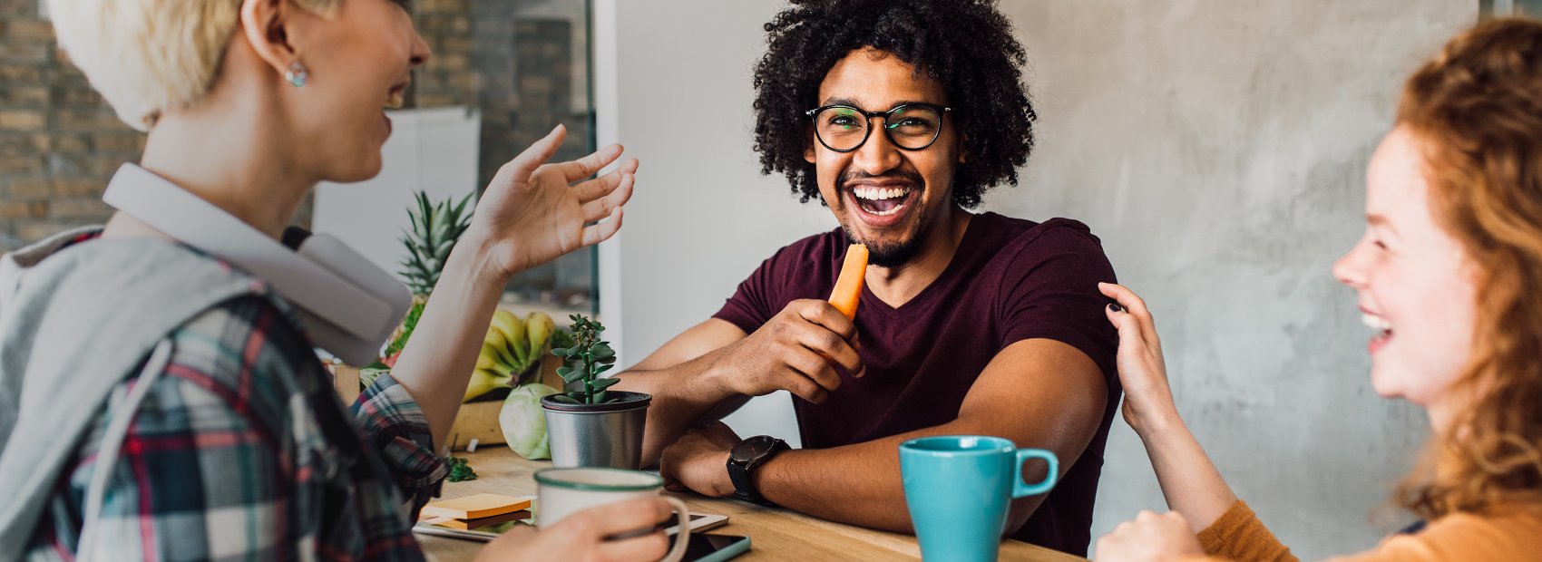 Gemüse am Arbeitsplatz